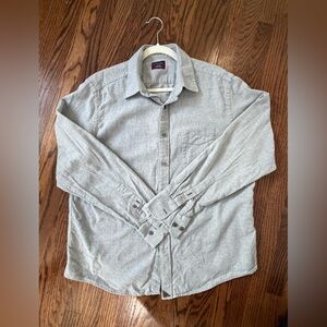 UNTUCKit Men’s Large Flannel Button Down Shirt, Heather Gray